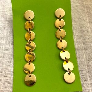 BaubleBar Long Circles Gold Toned Mirrored Post Pierced Earrings